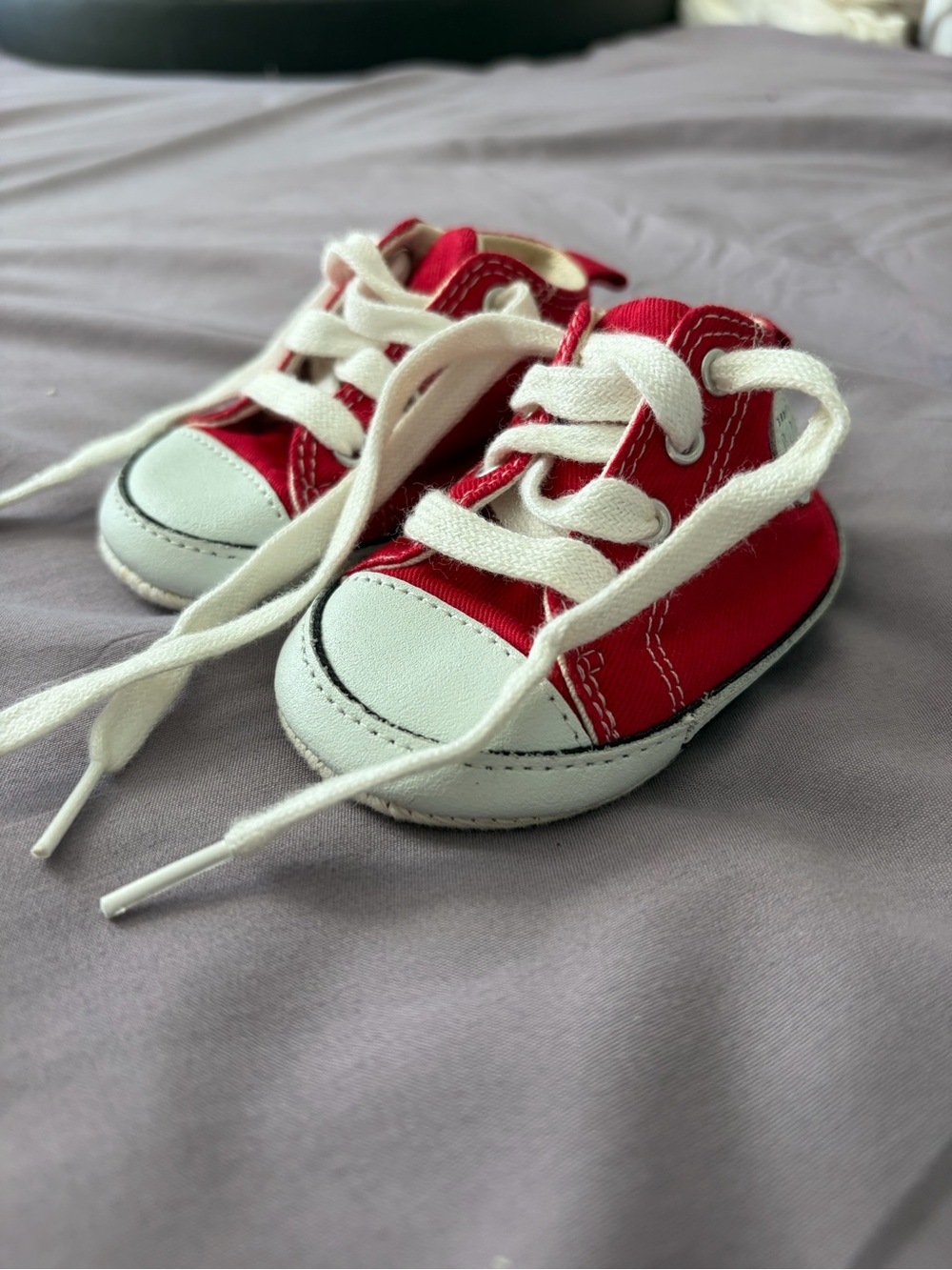 GAP Red and White Baby Canvas Lace-Up Sneakers